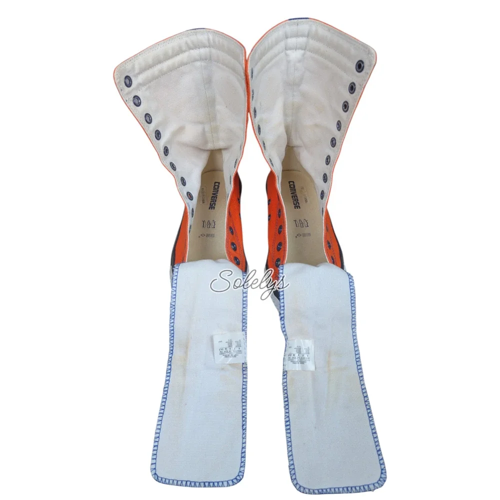 Converse 2012 XHI Extra Calf High Custom Orange Blue Black Sneaker Boot Womens 8